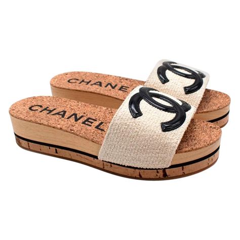 chanel cork slides